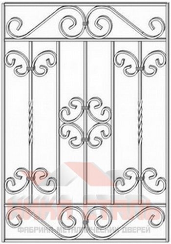 Кованая решетка на окно КР 22 Кованая решетка на окно КР 22